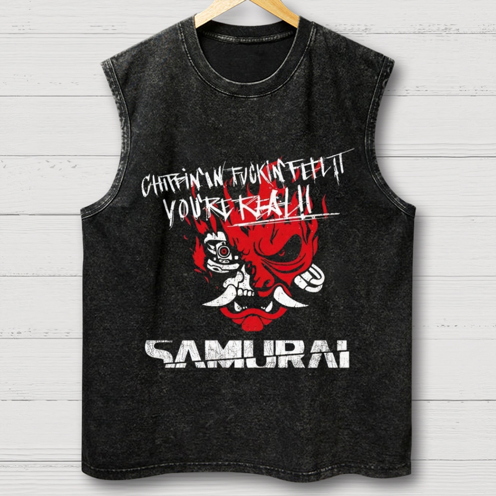 Red Mask Rebellion Washed Tank Top 