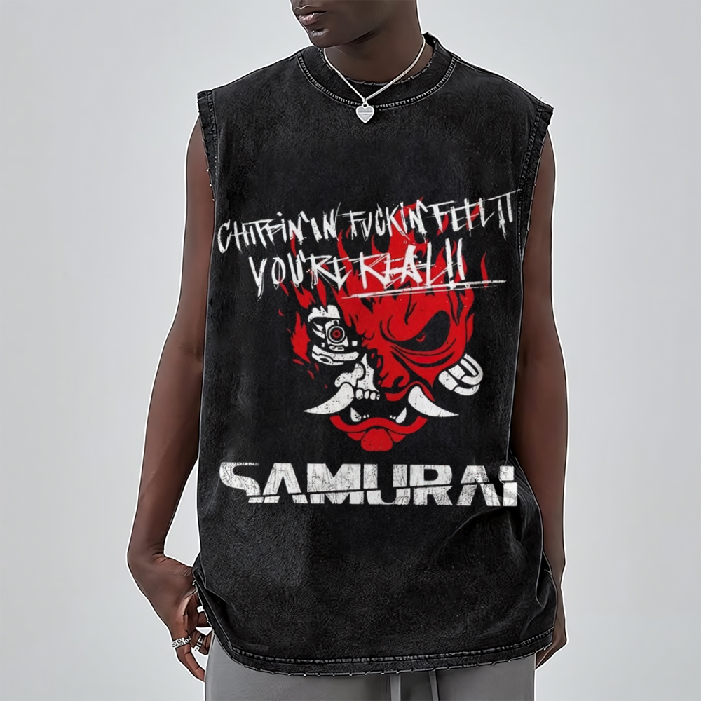 Red Mask Rebellion Washed Tank Top 