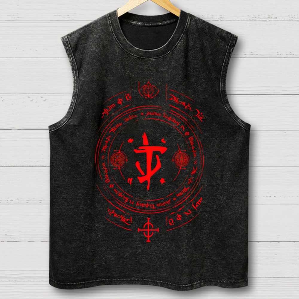Medieval Sci Fi Gamer Retro Washed Tank Top