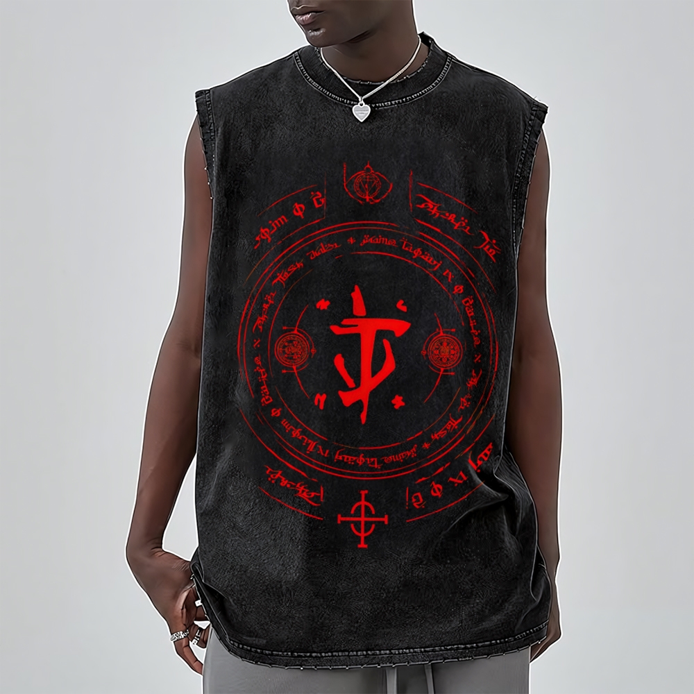 Medieval Sci Fi Gamer Retro Washed Tank Top