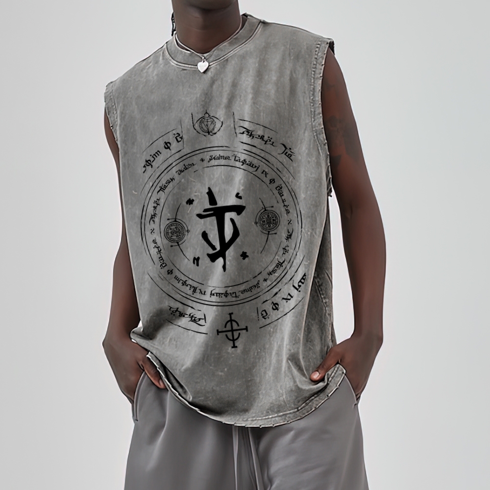 Medieval Sci Fi Gamer Retro Washed Tank Top