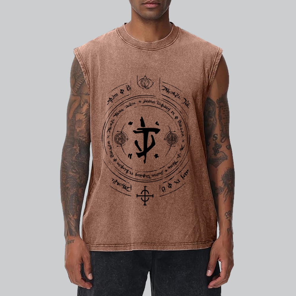 Medieval Sci Fi Gamer Retro Washed Tank Top