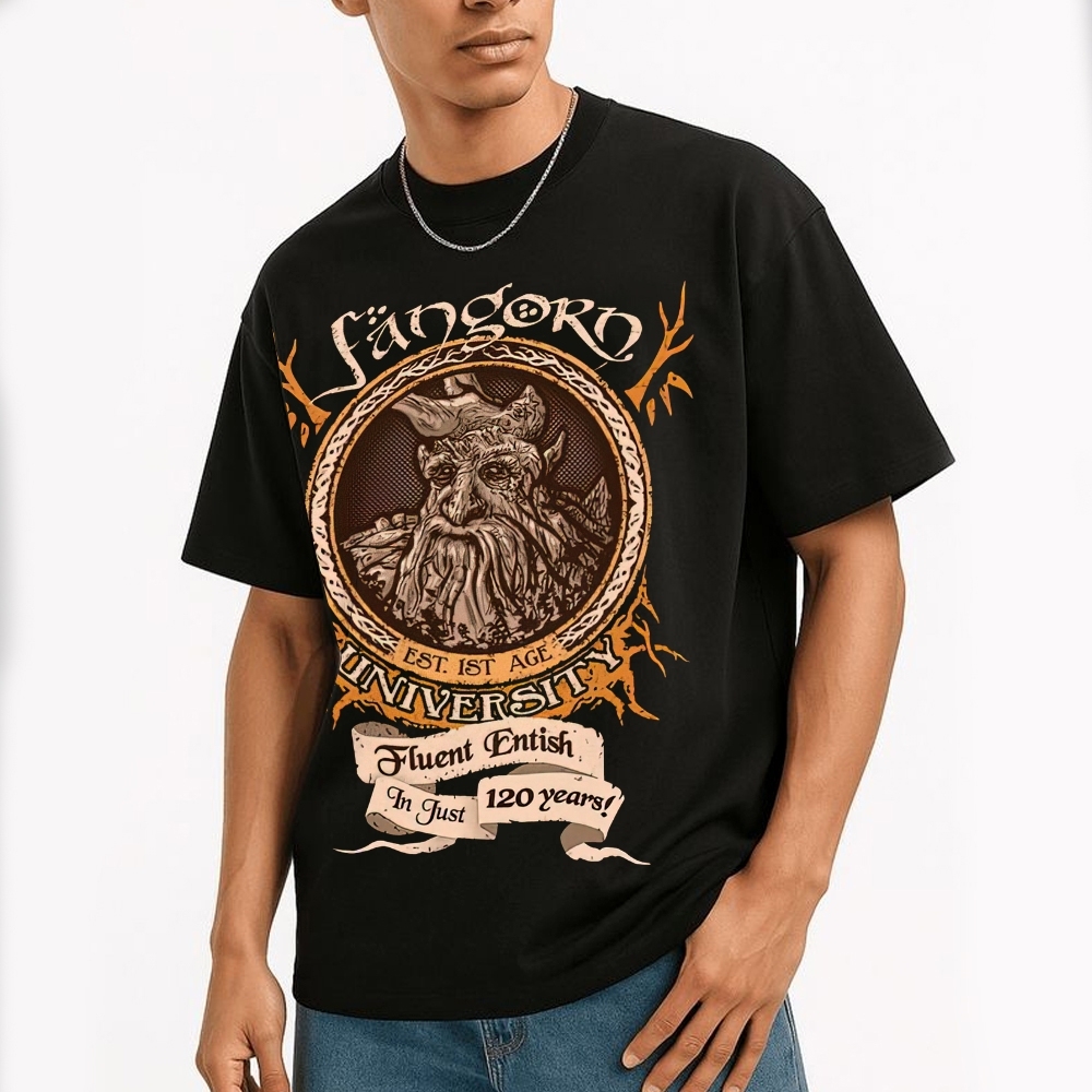 "Lingoro University" High-Fantasy Scholar Graphic Cotton T-shirt