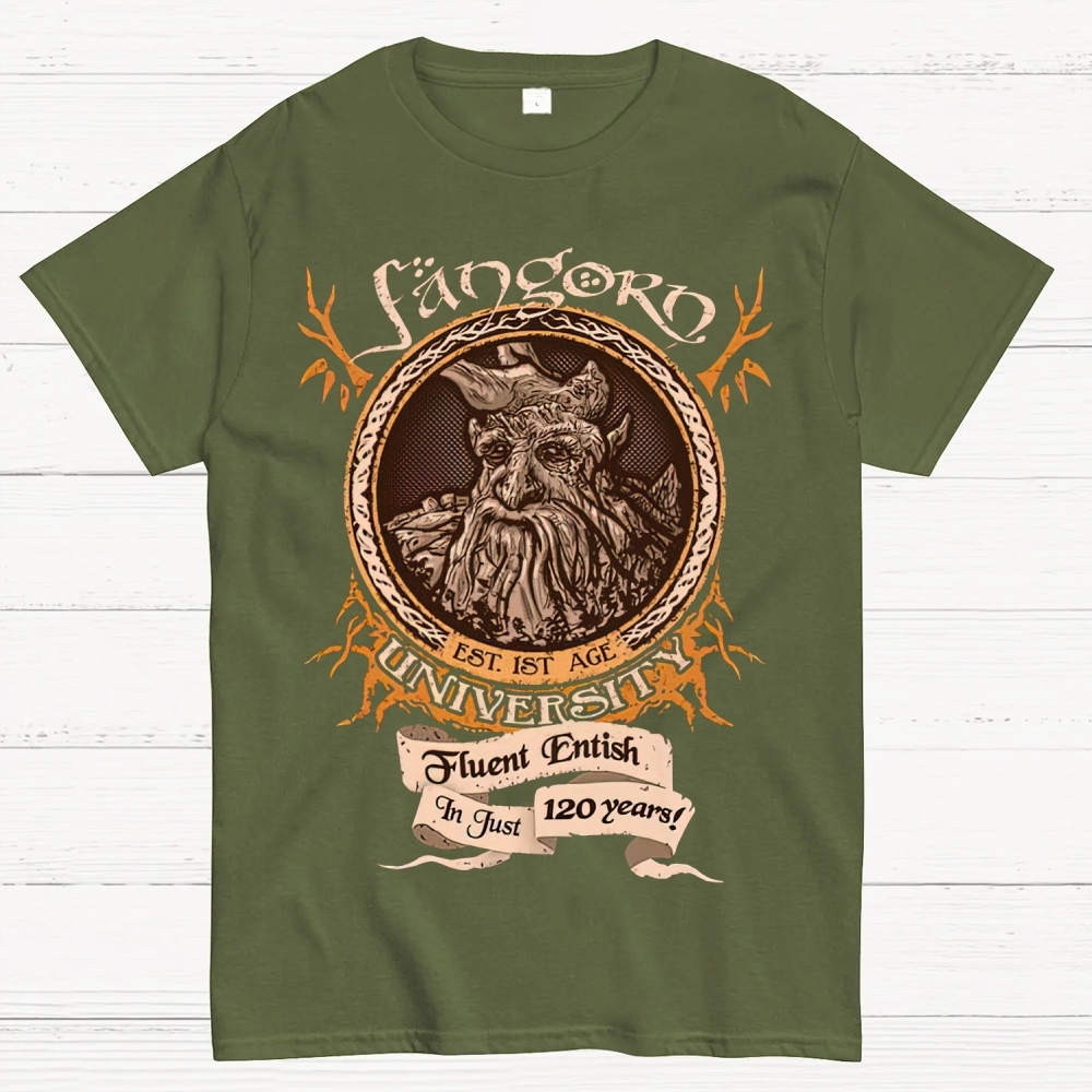 "Lingoro University" High-Fantasy Scholar Graphic Cotton T-shirt