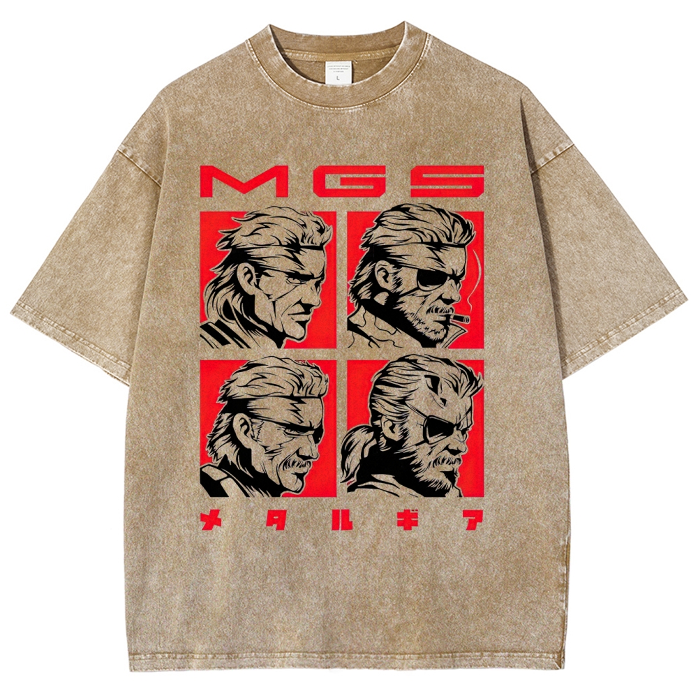 "MGS" Tactical Anti-Hero Portrait Graphic Washed T-Shirt