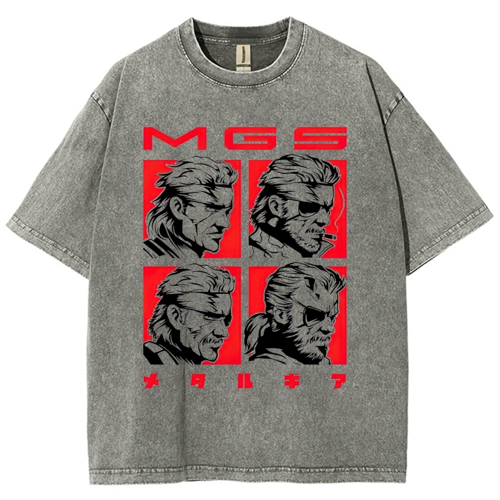 "MGS" Tactical Anti-Hero Portrait Graphic Washed T-Shirt