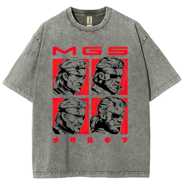 "MGS" Tactical Anti-Hero Portrait Graphic Washed T-Shirt