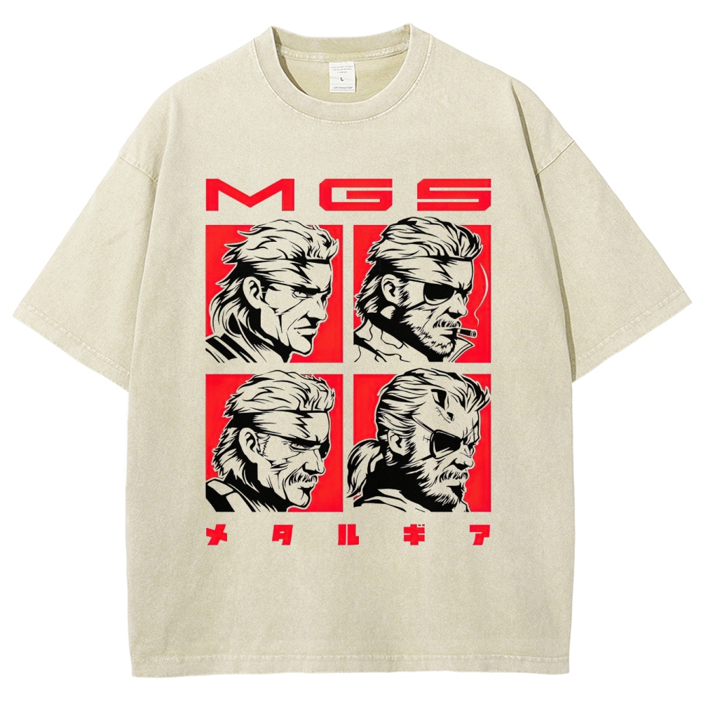 "MGS" Tactical Anti-Hero Portrait Graphic Washed T-Shirt