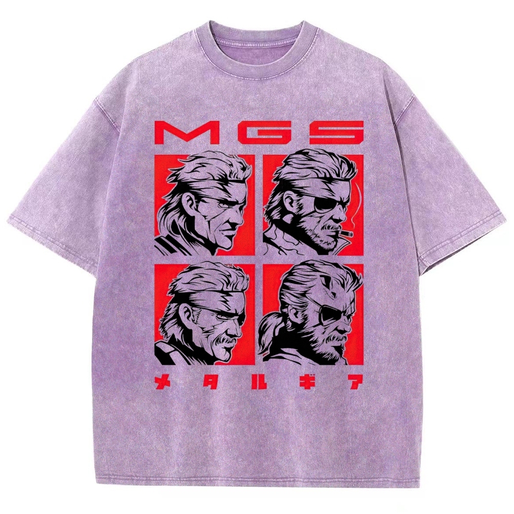 "MGS" Tactical Anti-Hero Portrait Graphic Washed T-Shirt