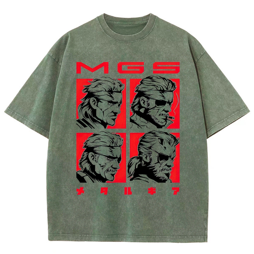 "MGS" Tactical Anti-Hero Portrait Graphic Washed T-Shirt