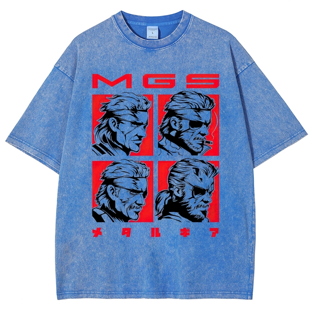 "MGS" Tactical Anti-Hero Portrait Graphic Washed T-Shirt