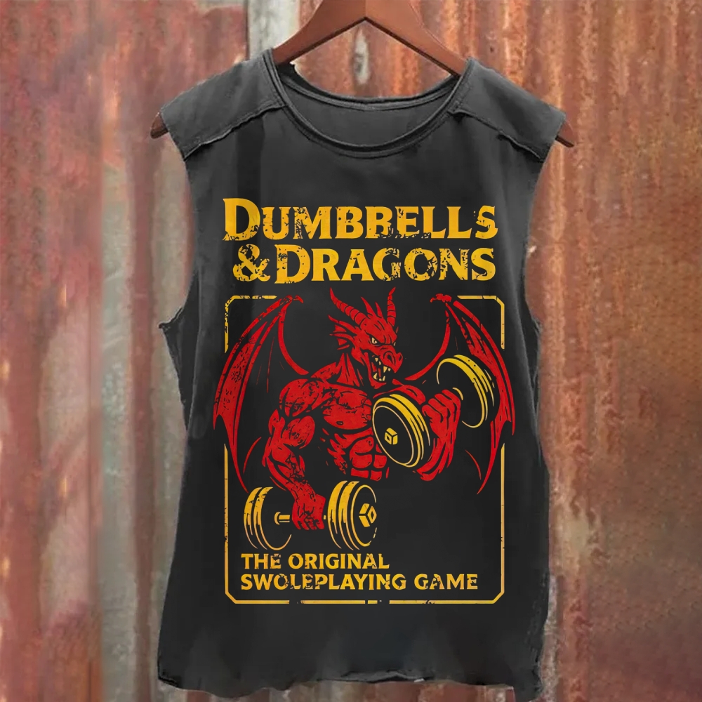  Parody Fantasy Graphic Washed Tank Top