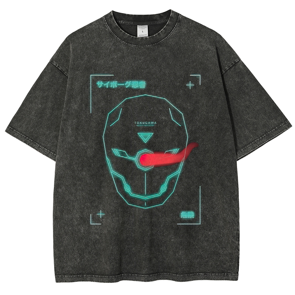 Torikawa Cybernetic Helmet Metal Gear Graphic Washed T-Shirt