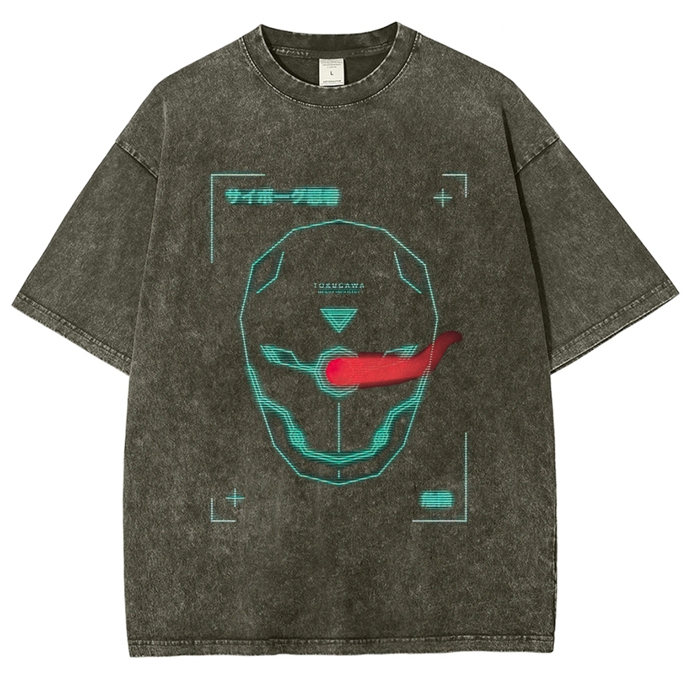 Torikawa Cybernetic Helmet Metal Gear Graphic Washed T-Shirt