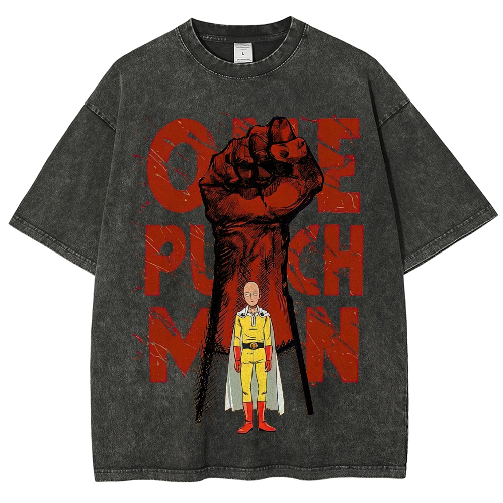 One Punch Hero Graphic Washed T-Shirt