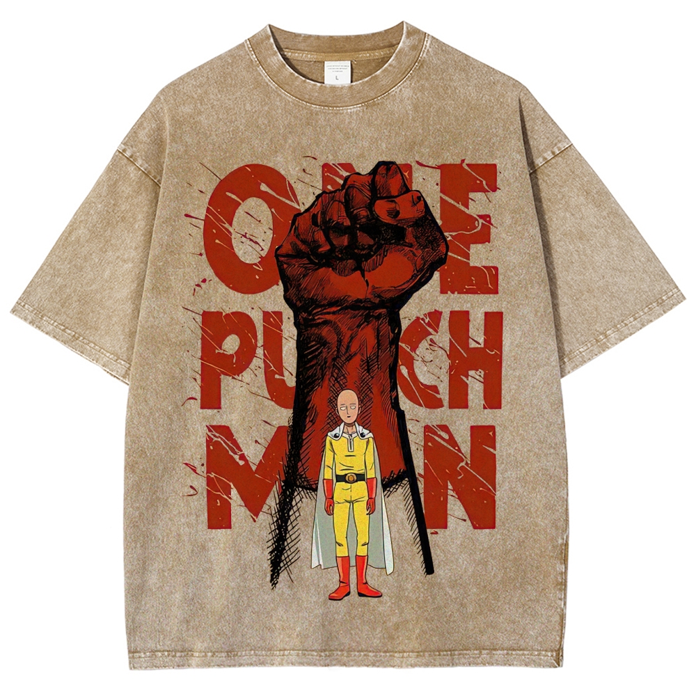 One Punch Hero Graphic Washed T-Shirt