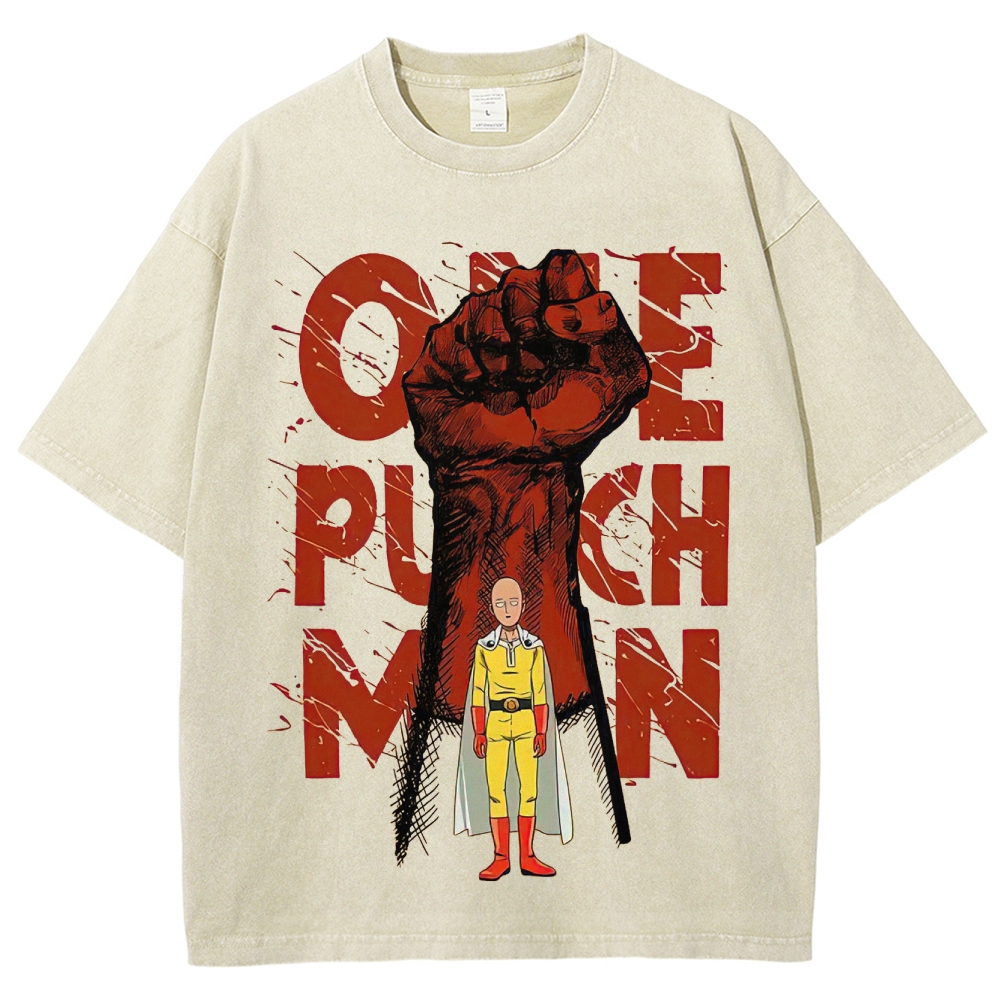 One Punch Hero Graphic Washed T-Shirt