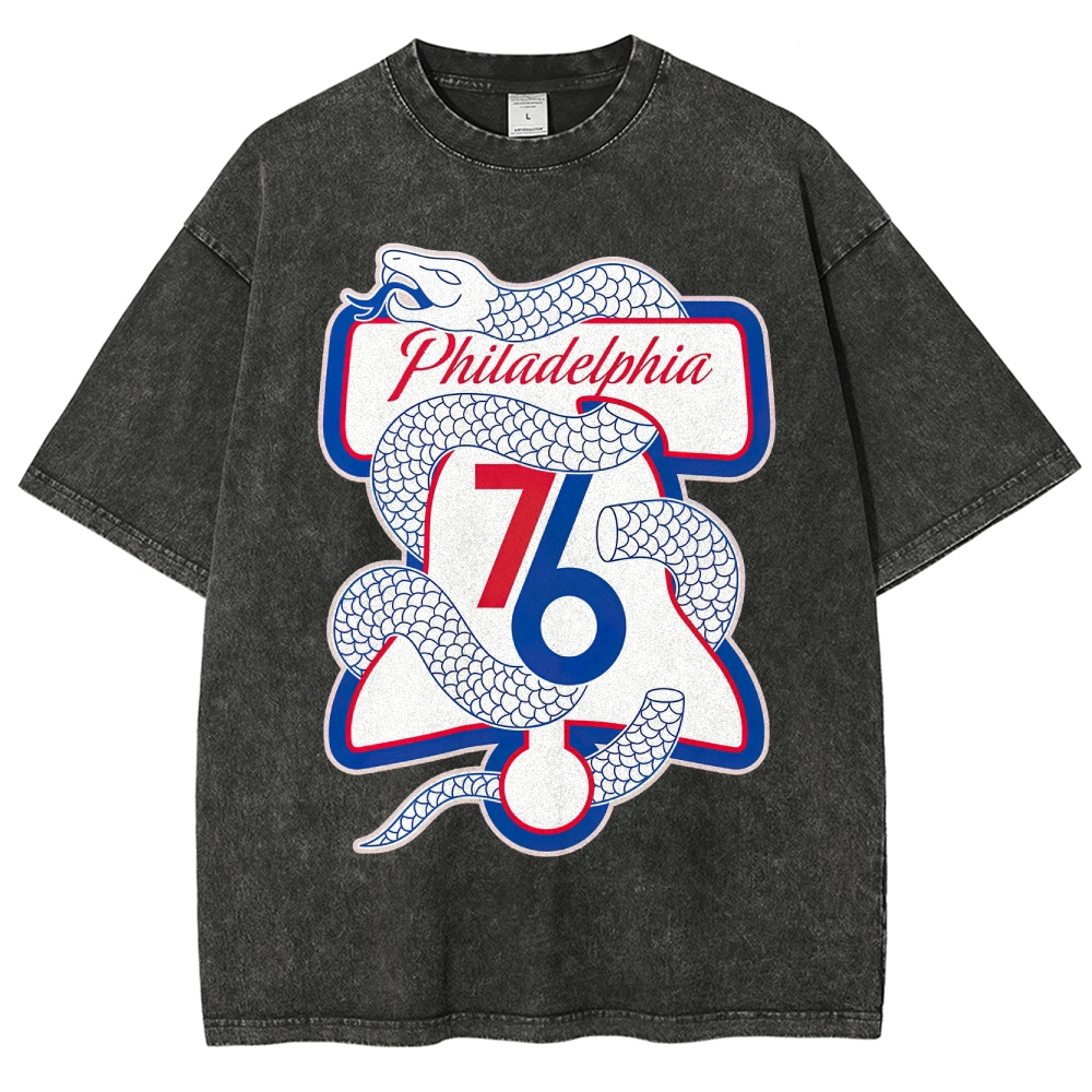 Philadelphia 76ers Snake Graphic Washed T-Shirt