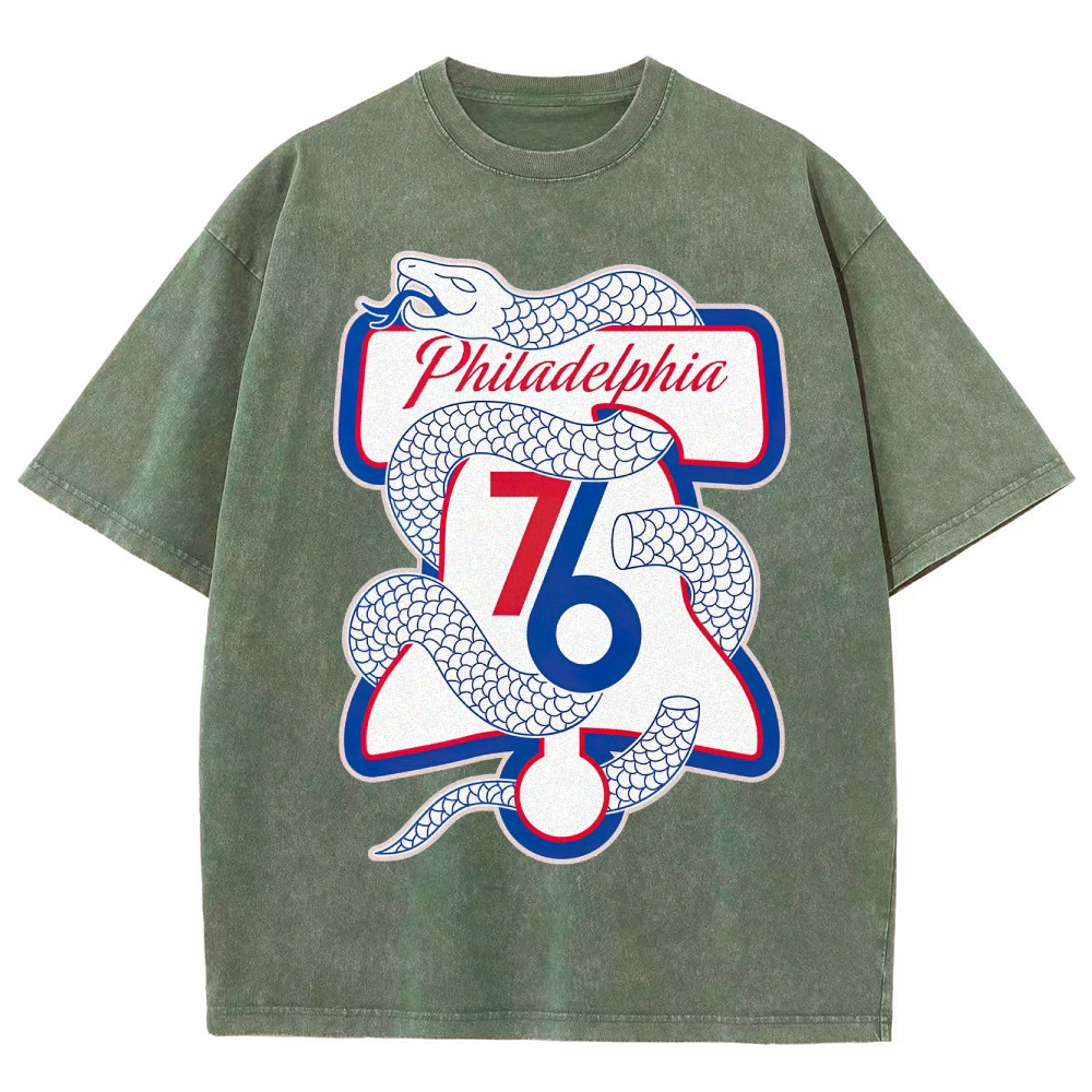 Philadelphia 76ers Snake Graphic Washed T-Shirt