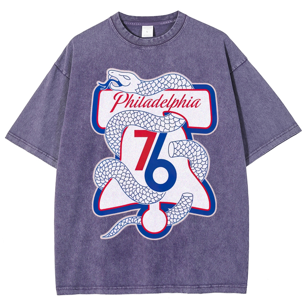 Philadelphia 76ers Snake Graphic Washed T-Shirt