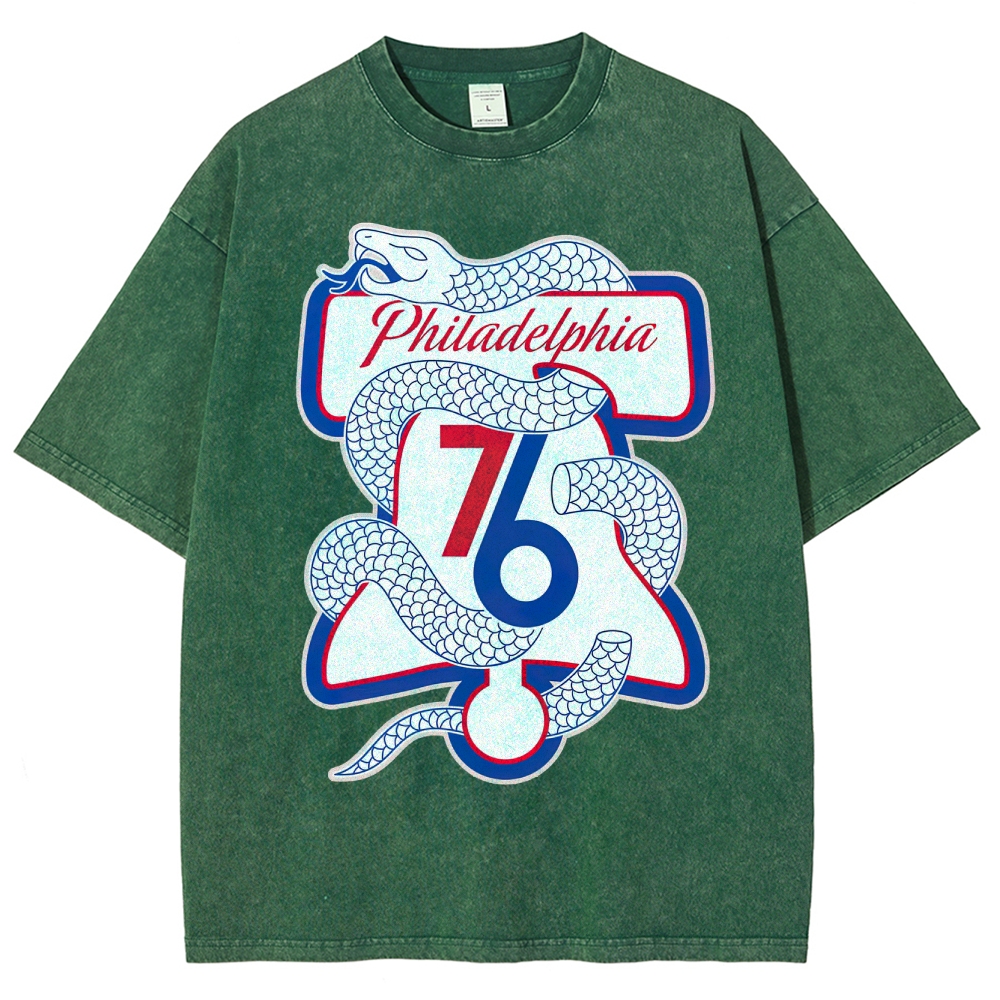 Philadelphia 76ers Snake Graphic Washed T-Shirt