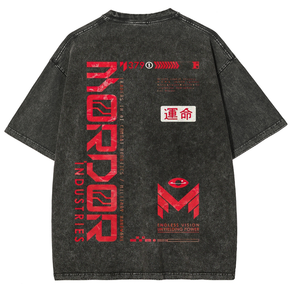 Roror Industries Corporate Cyberpunk Graphic Washed T-Shirt