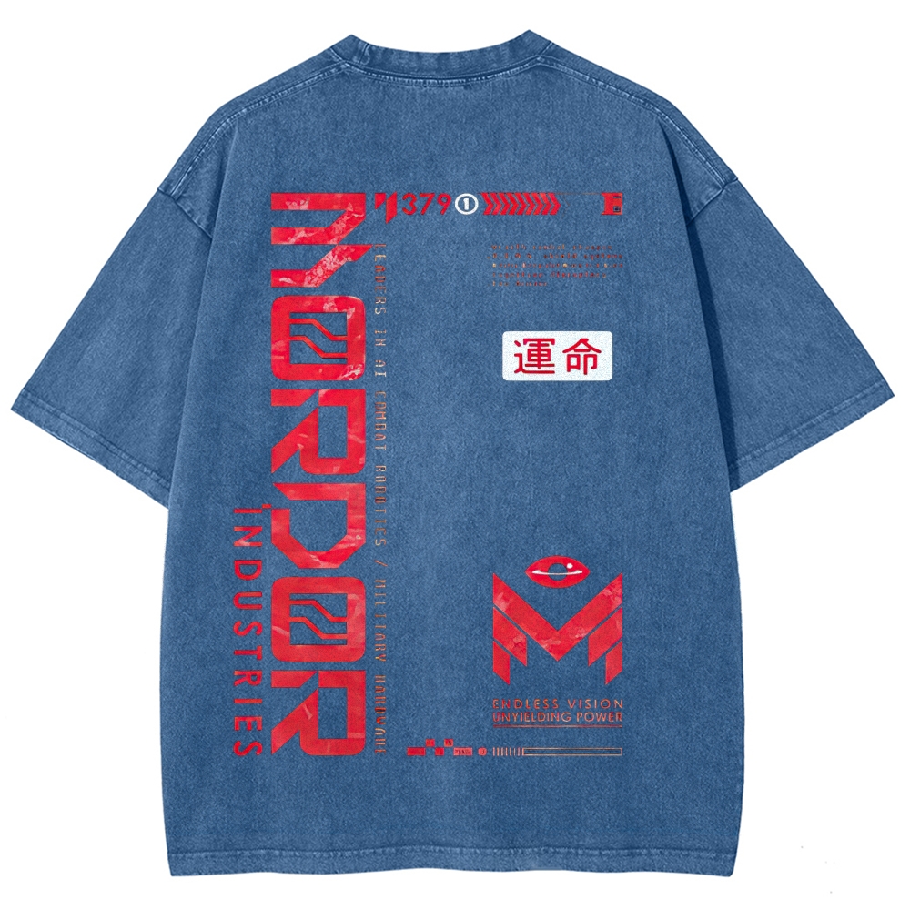 Roror Industries Corporate Cyberpunk Graphic Washed T-Shirt