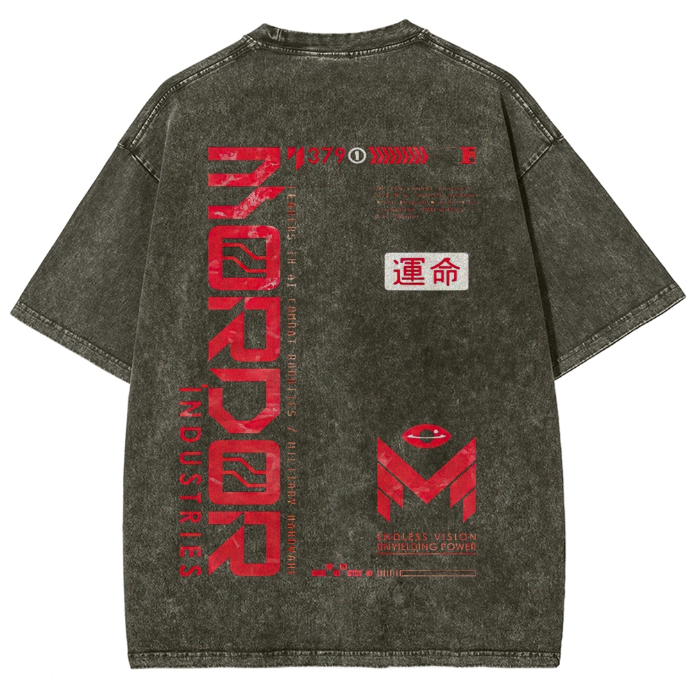 Roror Industries Corporate Cyberpunk Graphic Washed T-Shirt