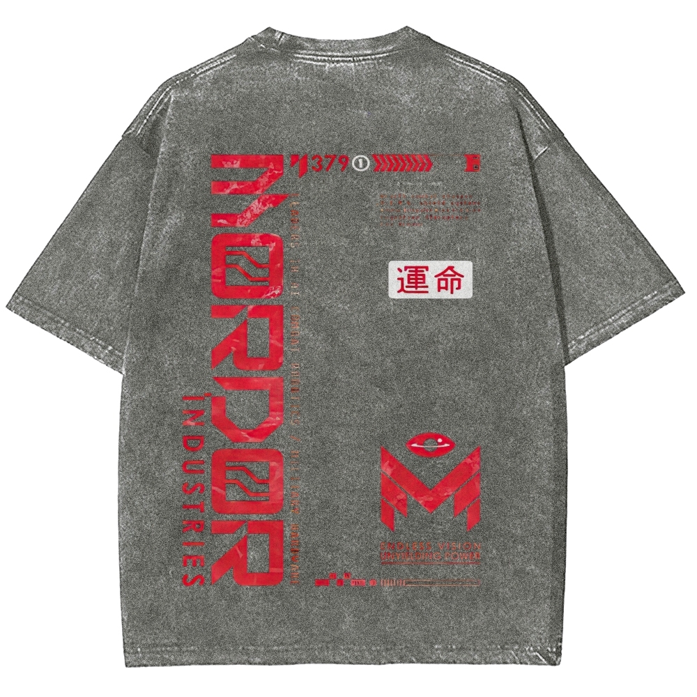 Roror Industries Corporate Cyberpunk Graphic Washed T-Shirt