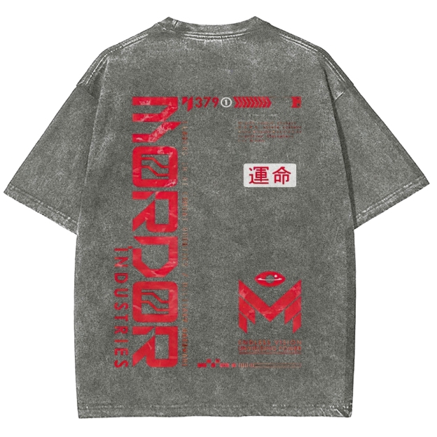 Roror Industries Corporate Cyberpunk Graphic Washed T-Shirt
