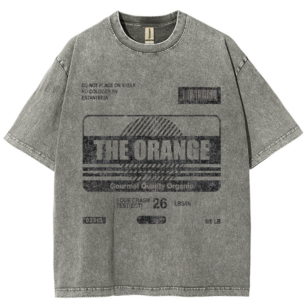  Orange Box Label Graphic Washed T-Shirt