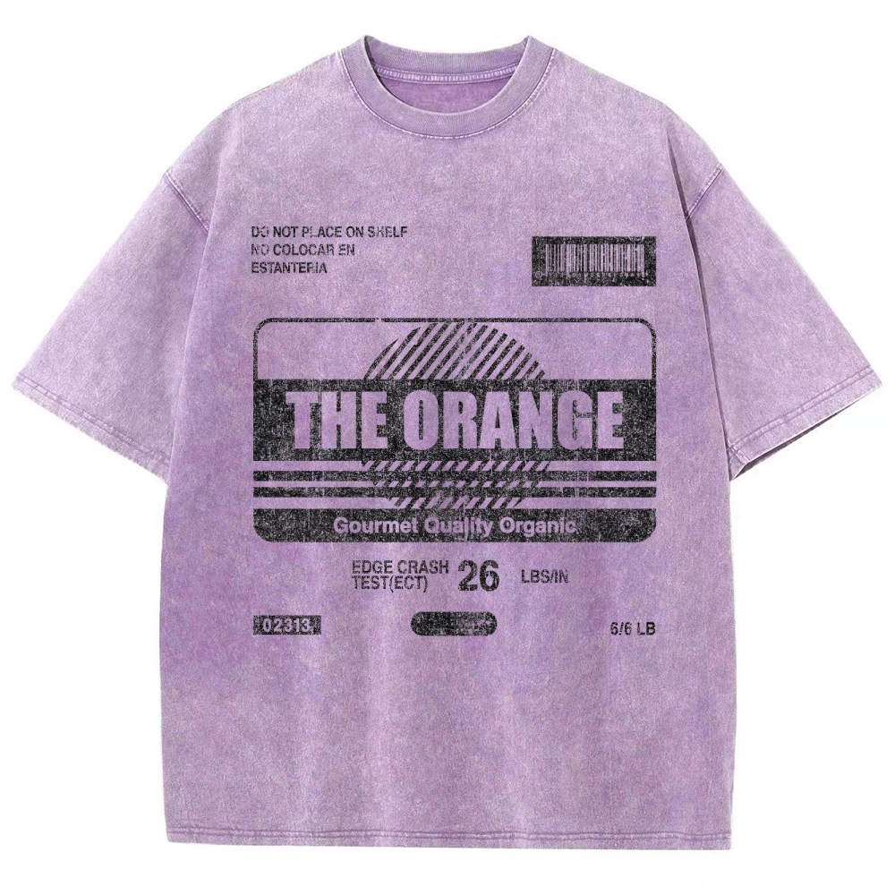  Orange Box Label Graphic Washed T-Shirt