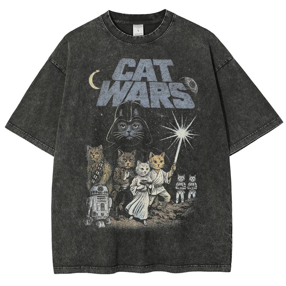 Cat Wars Vintage 90s Washed T-Shirt