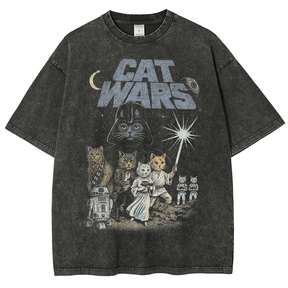 Cat Wars Vintage 90s Washed T-Shirt