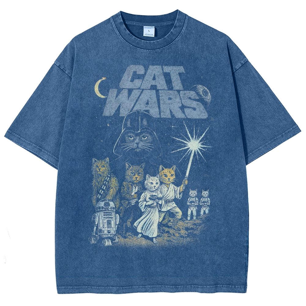 Cat Wars Vintage 90s Washed T-Shirt