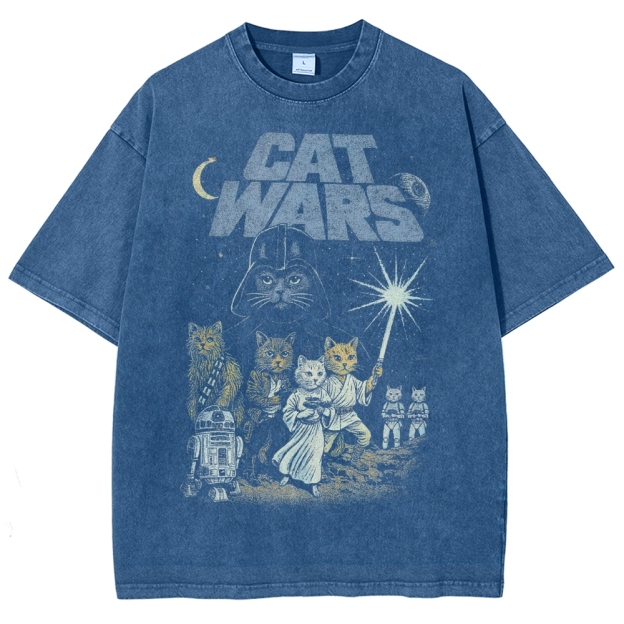 Cat Wars Vintage 90s Washed T-Shirt