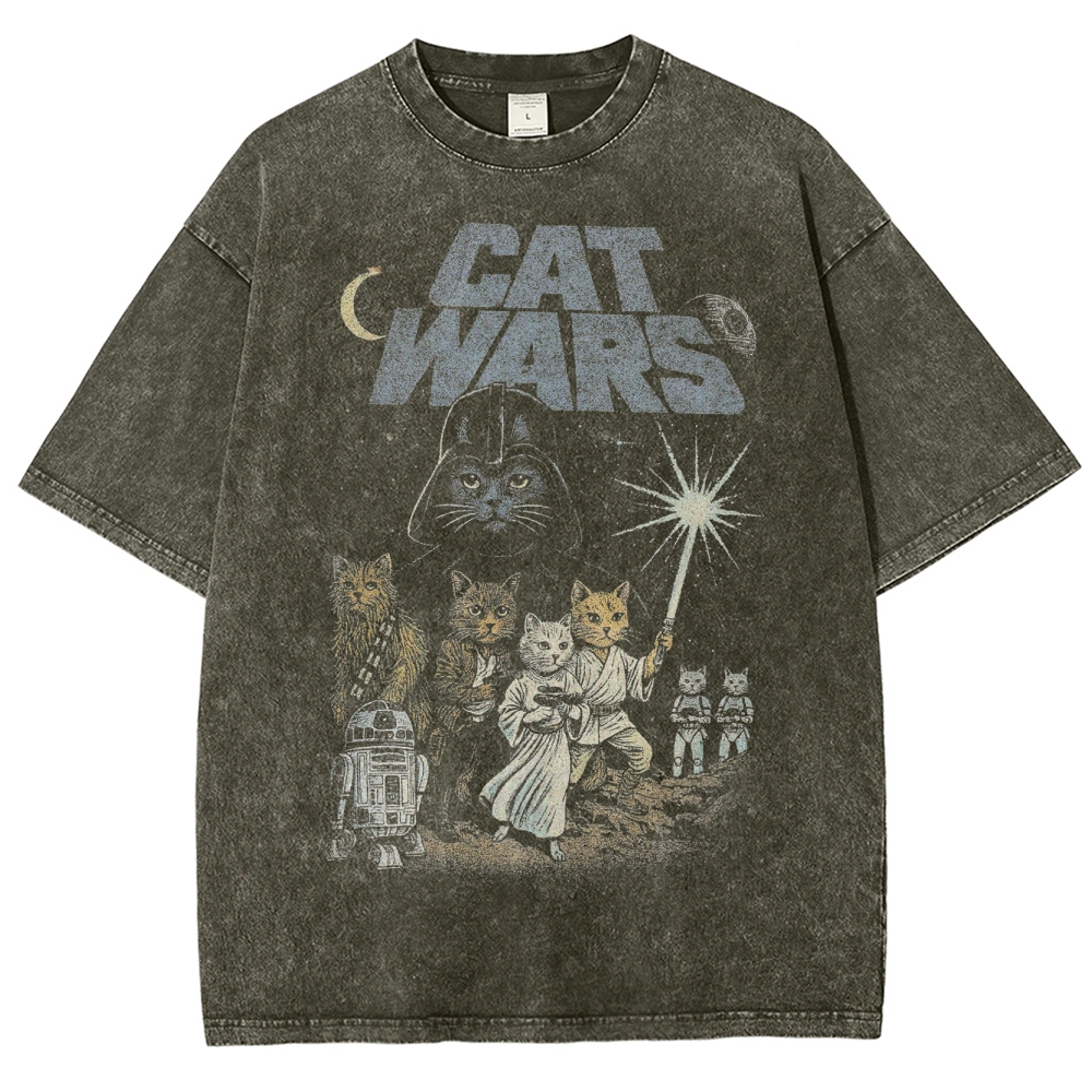 Cat Wars Vintage 90s Washed T-Shirt