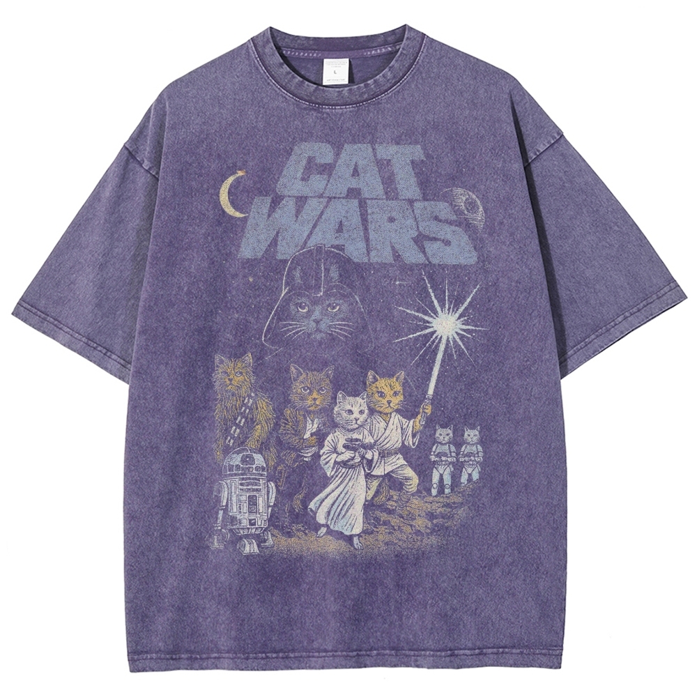 Cat Wars Vintage 90s Washed T-Shirt