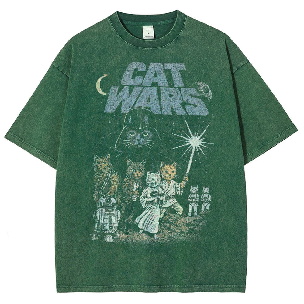 Cat Wars Vintage 90s Washed T-Shirt