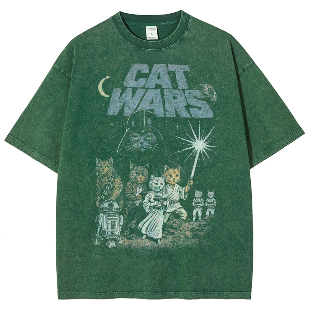 Cat Wars Vintage 90s Washed T-Shirt