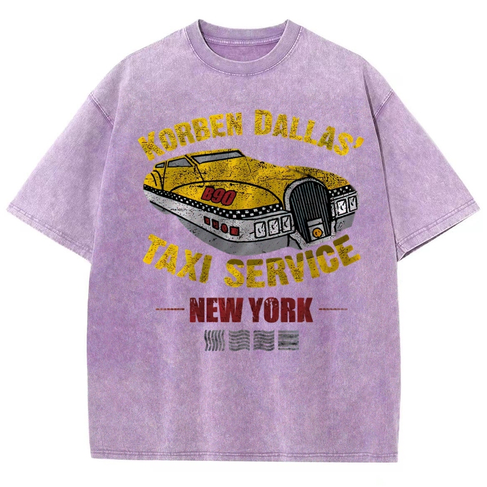 Retro Sci-Fi Korben Dallas Taxi Washed T-Shirt 