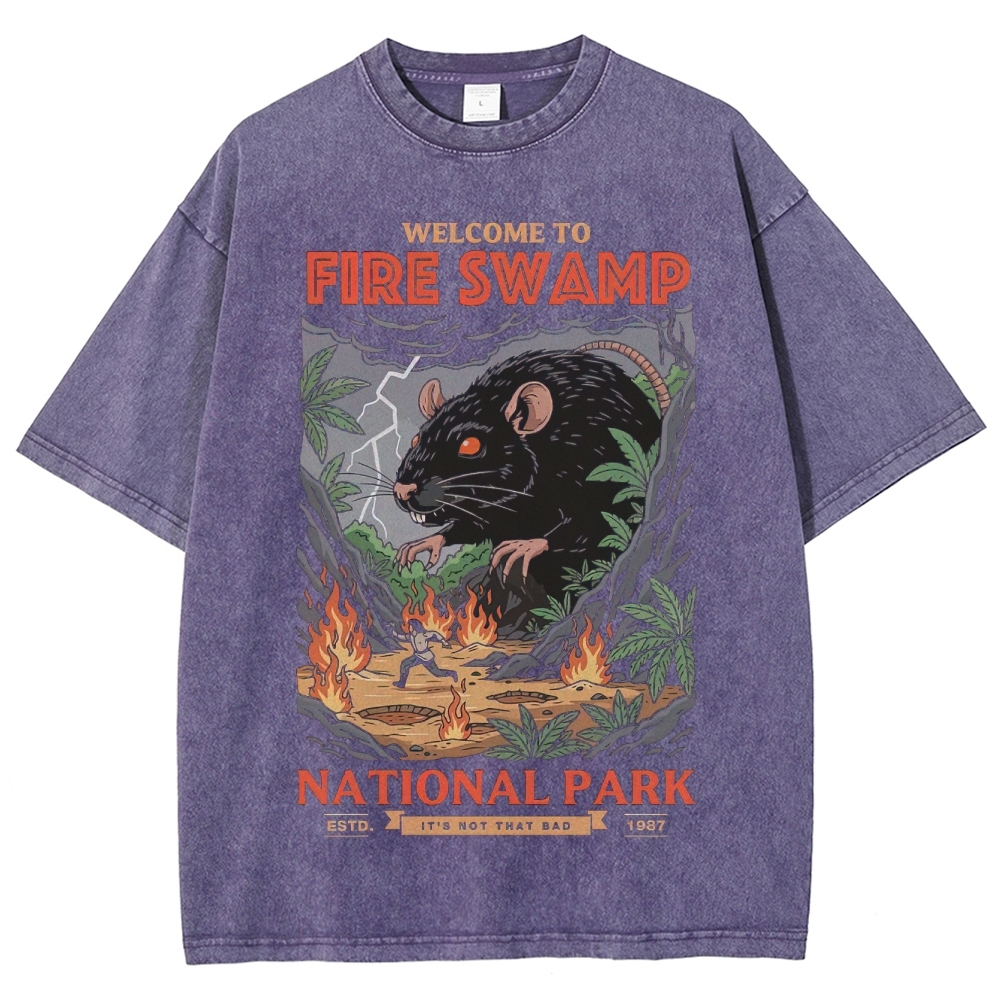 Fire Swamp National Park Adventure Graphic Washed T-Shirt