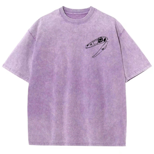 Troodon Dinosaur Field Log Graphic Washed T-Shirt