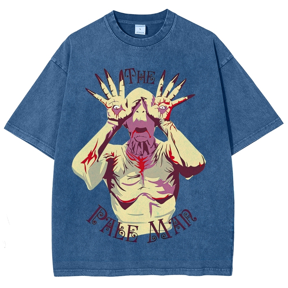 The Pale Man Horror Graphic Washed T-Shirt