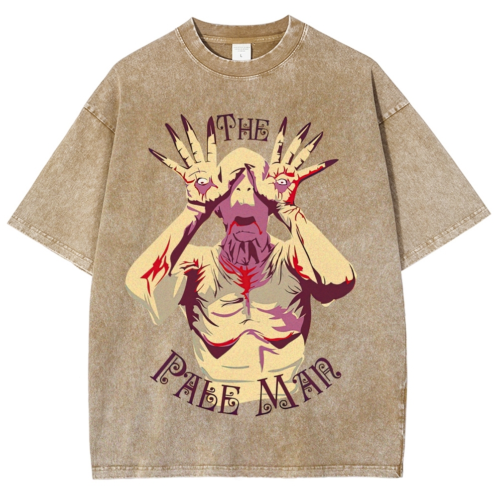 The Pale Man Horror Graphic Washed T-Shirt