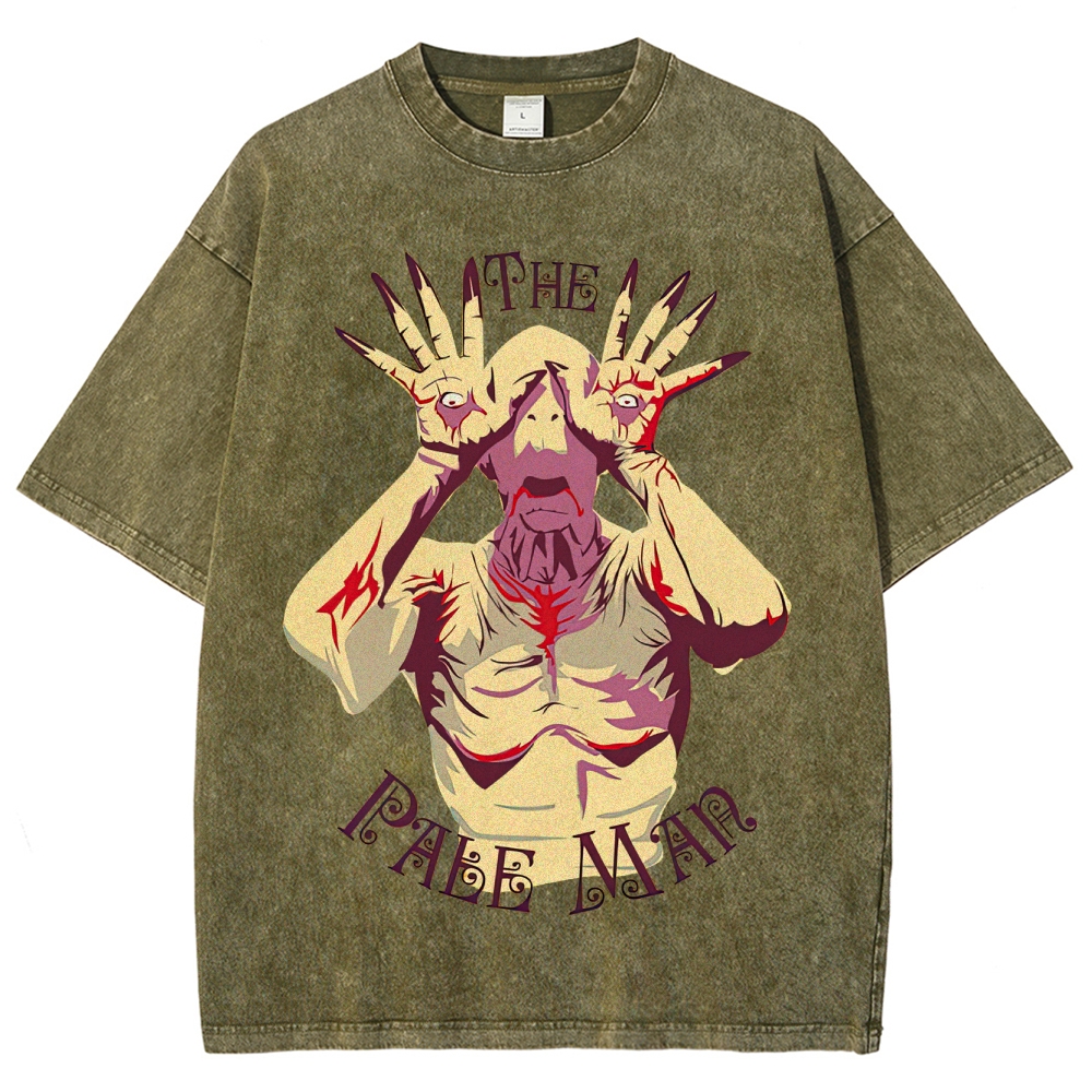 The Pale Man Horror Graphic Washed T-Shirt