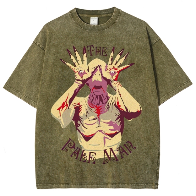 The Pale Man Horror Graphic Washed T-Shirt
