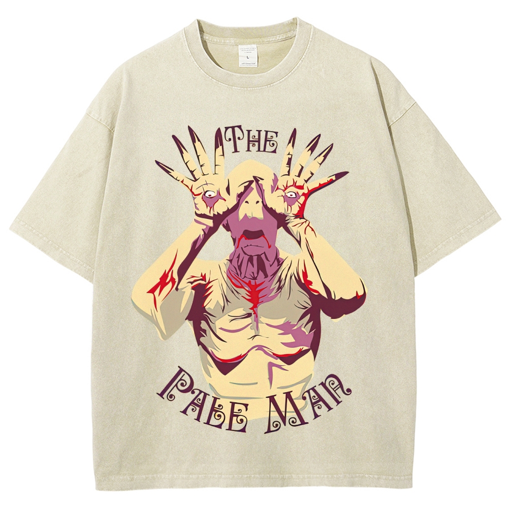 The Pale Man Horror Graphic Washed T-Shirt
