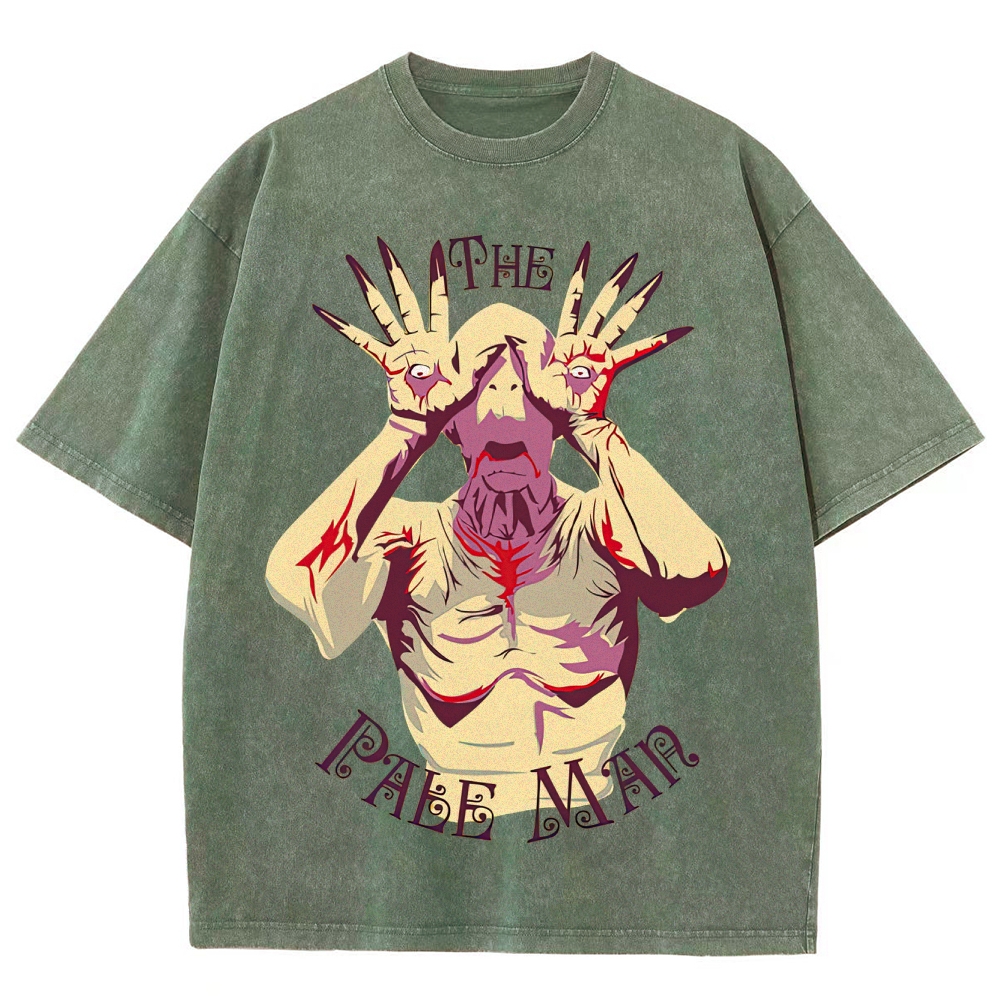 The Pale Man Horror Graphic Washed T-Shirt