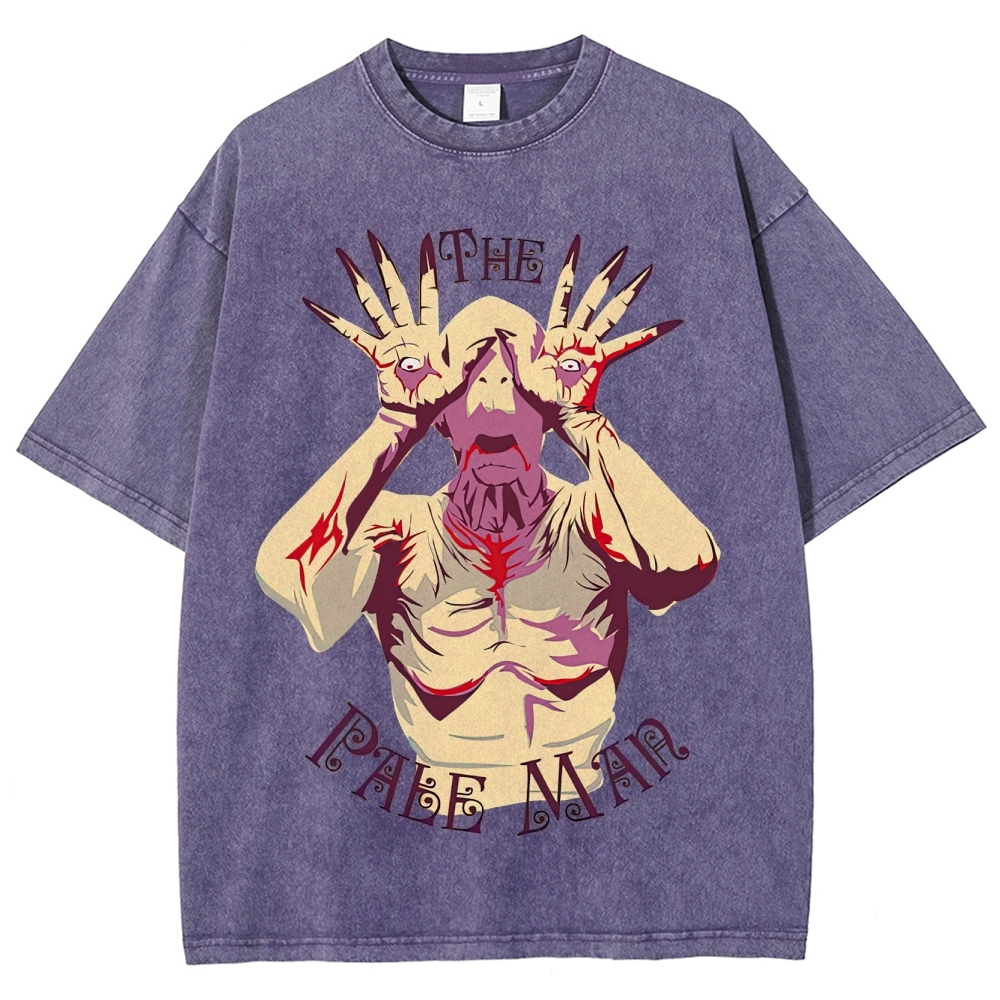 The Pale Man Horror Graphic Washed T-Shirt
